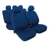 Miky Set Fodere Coordinate In Microfibra Blu Scuro Coprisedili Set Completo Coprisedili