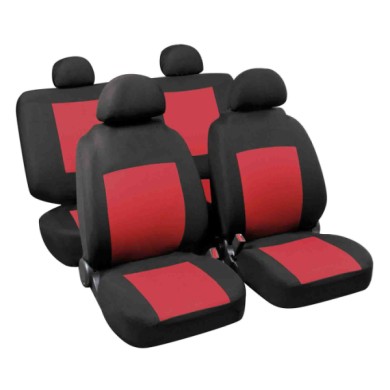 54957-C-01.JPG Procida Set Fodere Coordinate Nero/rosso Coprisedili Set Completo Coprisedili
