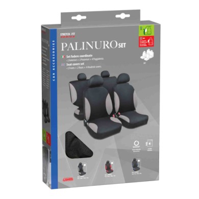 54962-S-01.JPG Palinuro Set Fodere Coordinate Nero/rosso Coprisedili Set Completo Coprisedili