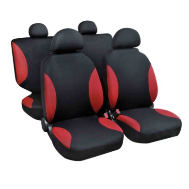 54962-C-01.JPG Palinuro Set Fodere Coordinate Nero/rosso Coprisedili Set Completo Coprisedili
