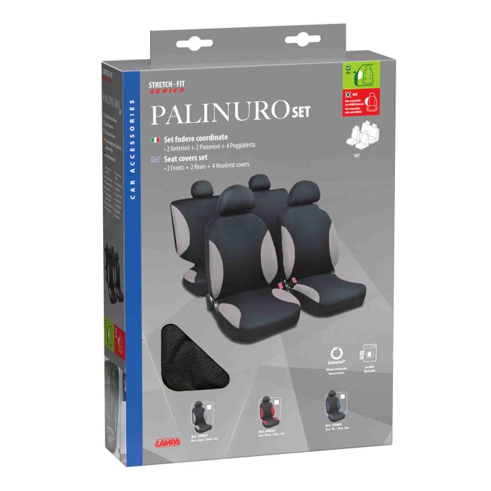 54963-S-01.JPG Palinuro Set Fodere Coordinate Nero/blu Coprisedili Set Completo Coprisedili