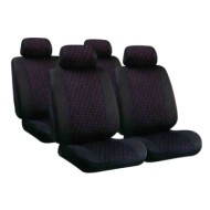 Glamur Basic Fit Set Fodere Coordinate In Jacquard Nero Coprisedili Set Completo Coprisedili