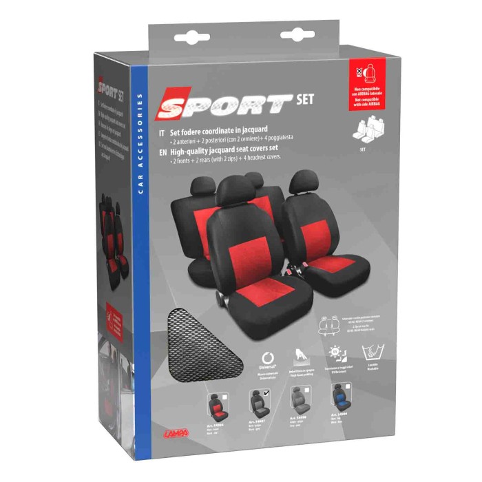 54987-C-01.JPG Sport Set Fodere Coordinate In Jacquard Grigio/nero Coprisedili Set Completo Coprisedili
