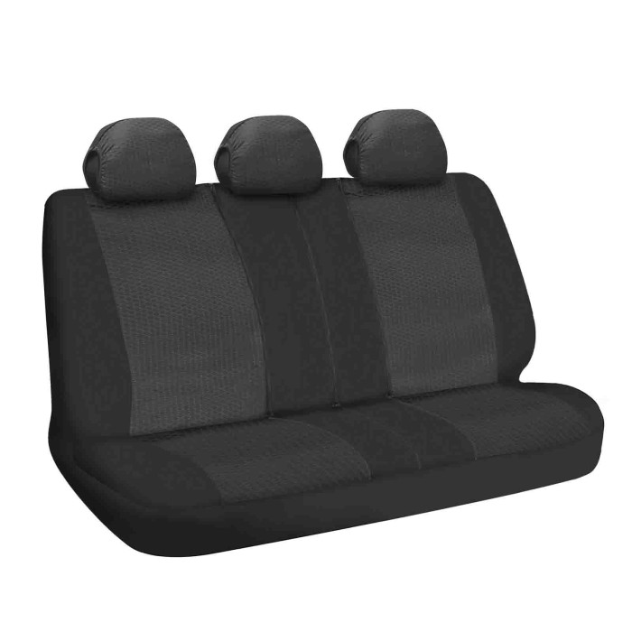 55021-S-02.JPG Duka Rear Fit Coprisedile Posteriore In Tessuto Jacquard E Poliestere Elasticizzati Nero Coprisedili Set Completo