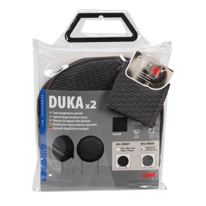 55028-S-01.JPG Duka Round Fit X2 Copri Poggiatesta Speciali Grigio Coprisedili Set Completo Coprisedili