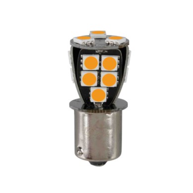 57877-S-02.JPG 24/32v Led Series 18 Smd X 1 Chip (p21w) Ba15s 1 Pz D/blister Arancio Doppia Polarità Resistenza Incorporata Lamp