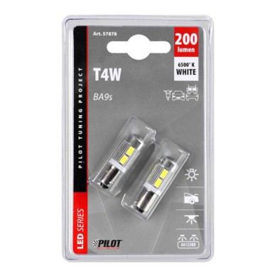 57878-C-01.JPG 9/32v Led Series 10 Smd (t4w) Ba9s 2 Pz D/blister Bianco Doppia Polarità Lampadine A Led T4w Lampa Led