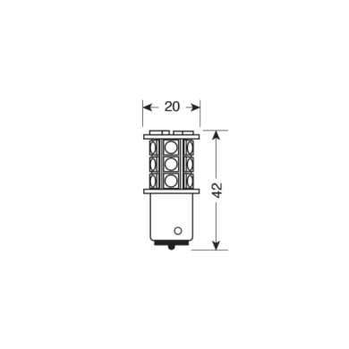 L029.JPG 12v Led Series 18 Smd X 3 Chips (p21w) Ba15s 1 Pz Scatola Bianco Lampadine A Led P21w Lampa Led