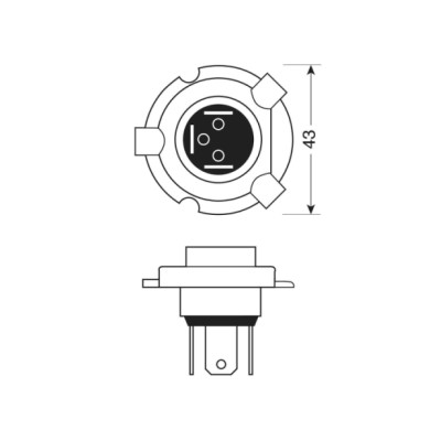 PU43T-3.JPG 12v Lampada Alogena H19 60/55w Pu43t 3 1 Pz Scatola Lampadine Standard Line Lampa Alogene