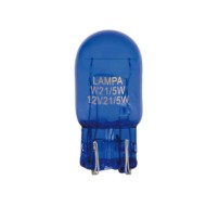 12v Blue Dyed Glass Lampada Con Zoccolo Vetro 2 Filamenti (w21/5w) 21/5w W3x16q 2 Pz Scatola Lampadine Dyed Glass Lampa Alogene