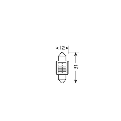 58123-S-01.JPG 10/30v Led Series 10 Smd X 1 Chip 12x31 Mm Sv8 5 8 1 Pz D/blister Bianco Doppia Polarità Resistenza Incorporata L