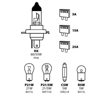 58152-C-01.JPG Kit Lampade Di Ricambio 8 Pz Alogena H4 12v Kit Lampadine Di Ricambio Lampa Alogene