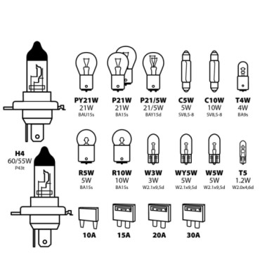 58163-D-01.JPG Kit Lampade Di Ricambio 19 Pz Alogena 2x H4 12v Kit Lampadine Di Ricambio Lampa Alogene