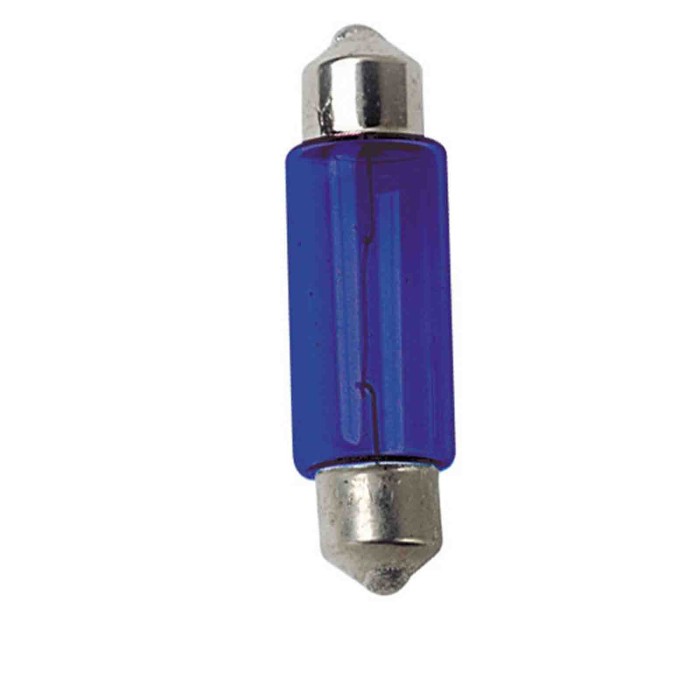 A017.JPG 12v Lampada Siluro (c10w) 11x35 Mm 10w Sv8 5 8 2 Pz D/blister Blu Lampadine Color Mania Lampa Alogene