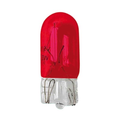 A015.JPG 12v Lampada Con Zoccolo Vetro (w5w) 5w W2 1x9 5d 2 Pz D/blister Rosso Lampadine Color Mania Lampa Alogene