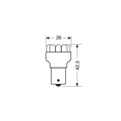 L001.JPG 12v Lampada Multi Led 11 Led (py21w) Bau15s 1 Pz Scatola Arancio Lampadine Multi Led Lampa Led