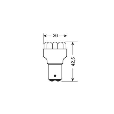 L002.JPG 12v Lampada Multi Led 11 Led (p21/5w) Bay15d 1 Pz Scatola Rosso Lampadine Multi Led Lampa Led