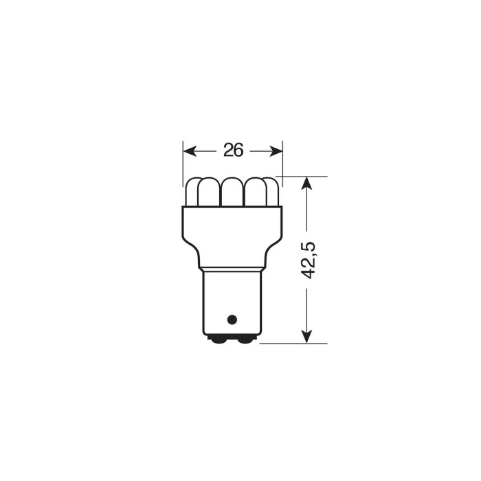 L002.JPG 12v Lampada Multi Led 11 Led (p21/5w) Bay15d 1 Pz Scatola Rosso Lampadine Multi Led Lampa Led