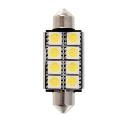 58418-S-02.JPG 12v Led Series 8 Smd X 3 Chips 15x42 Mm Sv8 5 8 1 Pz D/blister Bianco Doppia Polarità Resistenza Incorporata Lamp