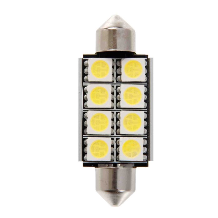 58418-S-02.JPG 12v Led Series 8 Smd X 3 Chips 15x42 Mm Sv8 5 8 1 Pz D/blister Bianco Doppia Polarità Resistenza Incorporata Lamp