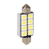 58418-S-03.JPG 12v Led Series 8 Smd X 3 Chips 15x42 Mm Sv8 5 8 1 Pz D/blister Bianco Doppia Polarità Resistenza Incorporata Lamp