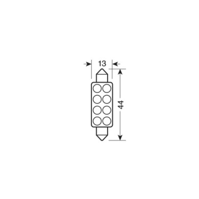 58437-S-01.JPG 12v Led Series 8 Led 13x44 Mm Sv8 5 8 1 Pz Scatola Blu Lampadine A Led Siluro Lampa Led