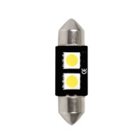 L065.JPG 12v Led Series 2 Smd X 3 Chips (c5w) 10x36 Mm Sv8 5 8 1 Pz Scatola Bianco Doppia Polarità Resistenza Incorporata Lampa 