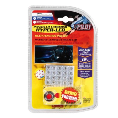 58502-C-01.JPG 12v Hyper Led Pannello 20 Led 35x50 Mm 1 Pz D/blister Blu Pannelli A Led Lampa Led