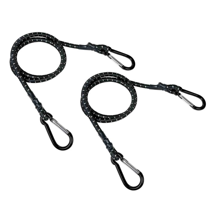 60179-S-02.JPG Snap Hook Coppia Corde Elastiche Con Moschettoni In Alluminio Corde Elastiche E Funi Portabiciclette