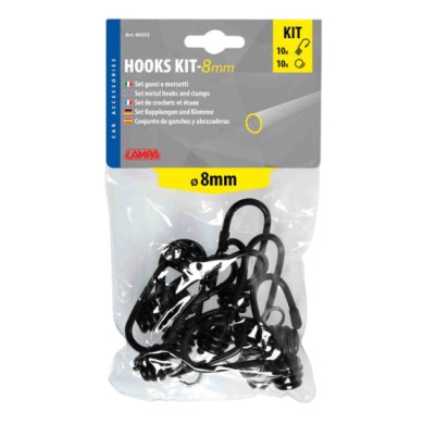 60252-S-01.JPG Set 10 Ganci + Morsetti Ø 8 Mm Corde Elastiche E Funi Portabiciclette