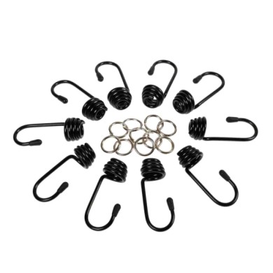 60252-C-01.JPG Set 10 Ganci + Morsetti Ø 8 Mm Corde Elastiche E Funi Portabiciclette