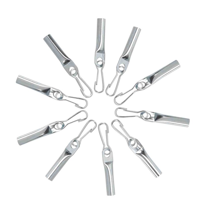 60254-S-02.JPG Set 10 Terminali Di Chiusura Con Moschettone Per Corde Ø 8 Mm Corde Elastiche E Funi Portabiciclette