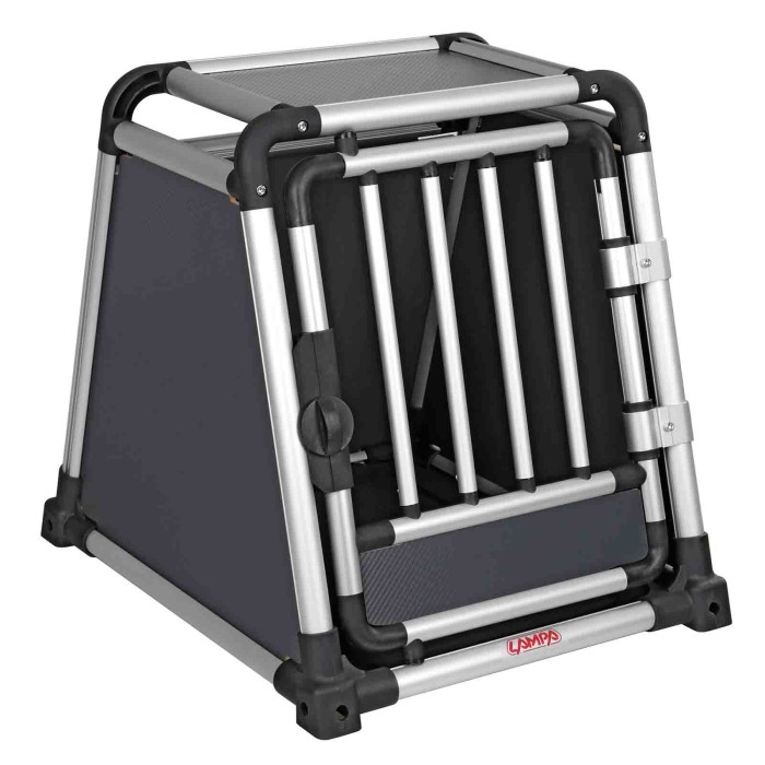 60501-S-02.JPG Premium Trasportino In Lega Di Alluminio Specifico Per Il Trasporto Di Animali In Auto Type 1 50 X 60 X H 55 Cm T