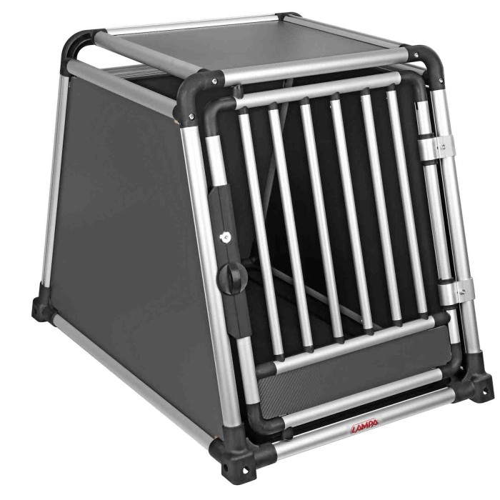 60507-S-02.JPG Premium Trasportino In Lega Di Alluminio Specifico Per Il Trasporto Di Animali In Auto Type 7 60 X 85 X H 86 Cm T