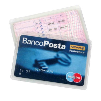 65336-C-01.JPG Custodia Morbida Trasparente Per Documenti Formato Tessera Set 2 Pz Portadocumenti Portaoggetti