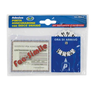 65344-S-01.JPG Porta Certificato Con Disco Orario In Pvc Porta Licenze/dischi Orario Portaoggetti