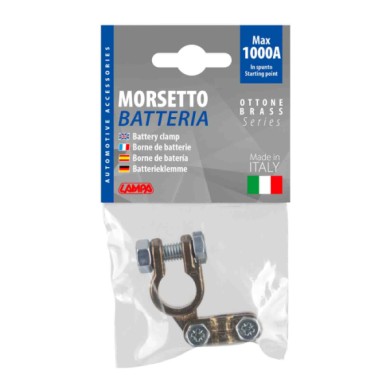 69901-S-01.JPG Morsetto Batteria Rinforzato  Fissaggio Cavo A Piastrina Max Cavo Ø 35 Mm² Polo Negativo Morsetti Batteria