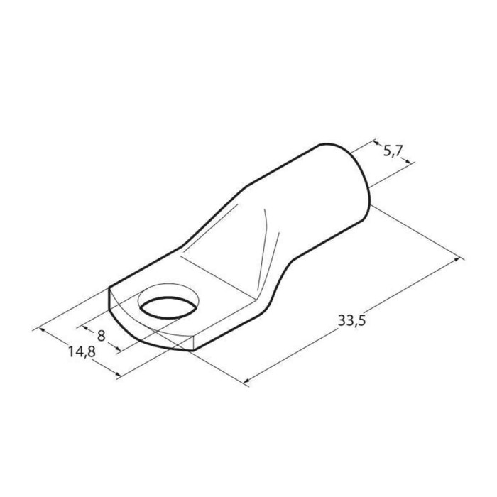 69915-S-01.JPG Set 5 Pz Capicorda Da Graffare In Rame Stagnato Sezione 16 Mm² Foro 8 Mm Morsetti Batteria Accessori Per Batteria