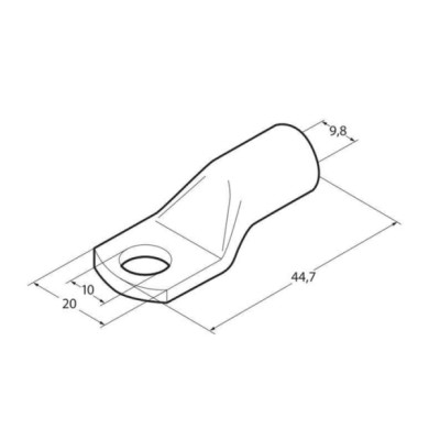 69920-S-01.JPG Set 5 Pz Capicorda Da Graffare In Rame Stagnato Sezione 50 Mm² Foro 10 Mm Morsetti Batteria Accessori Per Batteri