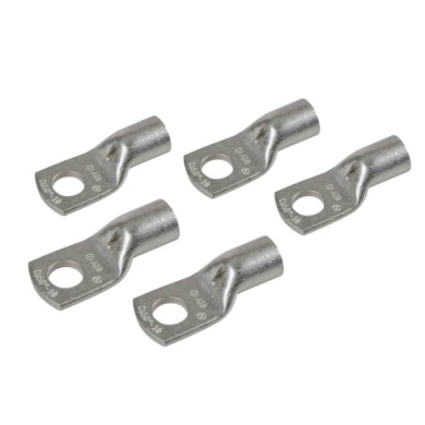 69920-D-01.JPG Set 5 Pz Capicorda Da Graffare In Rame Stagnato Sezione 50 Mm² Foro 10 Mm Morsetti Batteria Accessori Per Batteri