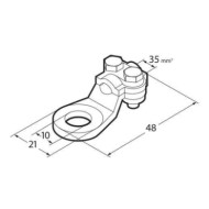 69926-S-01.JPG Set 2 Pz Capicorda Di Potenza In Ottone Nichelato Con Fissaggio Cavo A Piastrina Sezione 35 Mm² Foro 10 Mm Morset