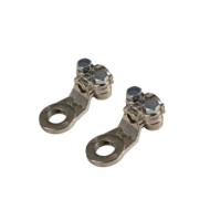 69926-D-01.JPG Set 2 Pz Capicorda Di Potenza In Ottone Nichelato Con Fissaggio Cavo A Piastrina Sezione 35 Mm² Foro 10 Mm Morset