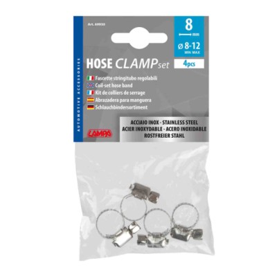69930-S-01.JPG Fascette Stringitubo In Acciaio Inox Set 4 Pz ? 8 Mm Ø 8 12 Mm Materiale Di Fissaggio Materiale Di Fissaggio