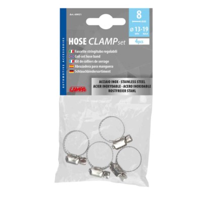 69931-S-01.JPG Fascette Stringitubo In Acciaio Inox Set 4 Pz ? 8 Mm Ø 13 19 Mm Materiale Di Fissaggio Materiale Di Fissaggio