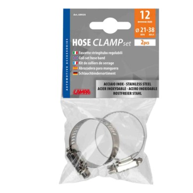 69934-S-01.JPG Fascette Stringitubo In Acciaio Inox Set 2 Pz ? 12 Mm Ø 21 38 Mm Materiale Di Fissaggio Materiale Di Fissaggio