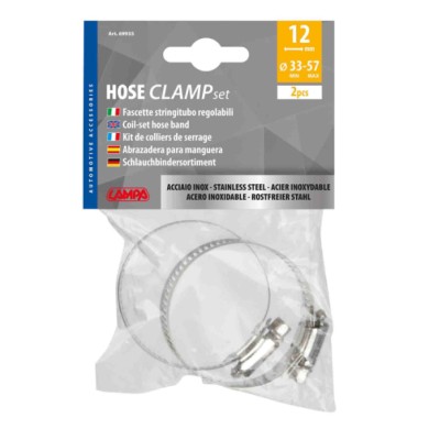 69935-S-01.JPG Fascette Stringitubo In Acciaio Inox Set 2 Pz ? 12 Mm Ø 33 57 Mm Materiale Di Fissaggio Materiale Di Fissaggio