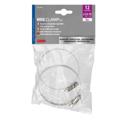 69936-S-01.JPG Fascette Stringitubo In Acciaio Inox Set 2 Pz ? 12 Mm Ø 52 76 Mm Materiale Di Fissaggio Materiale Di Fissaggio