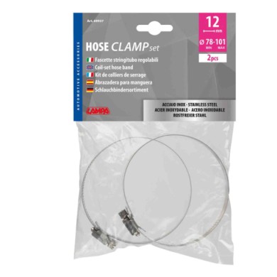 69937-S-01.JPG Fascette Stringitubo In Acciaio Inox Set 2 Pz ? 12 Mm Ø 78 101 Mm Materiale Di Fissaggio Materiale Di Fissaggio