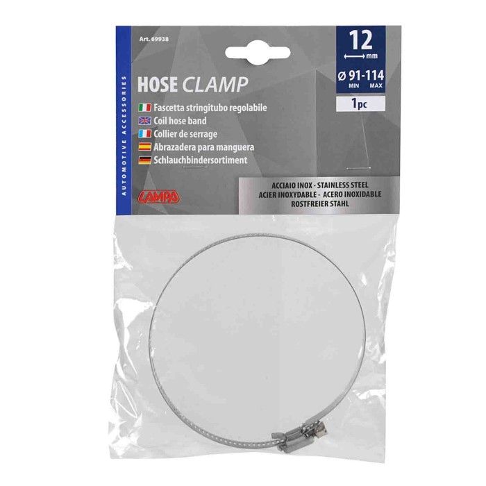 69938-S-01.JPG Fascetta Stringitubo In Acciaio Inox ? 12 Mm Ø 91 114 Mm Materiale Di Fissaggio Materiale Di Fissaggio