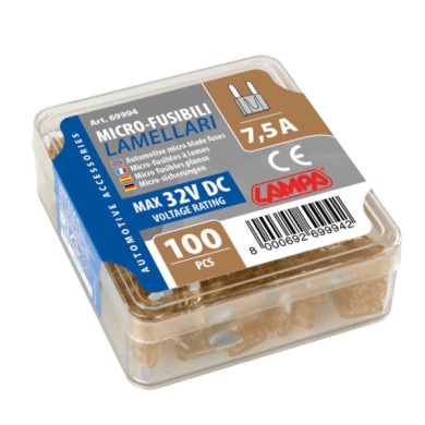 69994-S-01.JPG Set 100 Micro Fusibili Lamellari 12/32v 7 5a Fusibili Fusibili